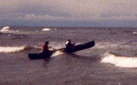 Bob & Mark reach the sea at Spey Bay